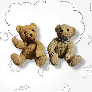 Vtg Goebel Beau Bears - Paw Prints, Set of 2 "Winston” & "Randolph"